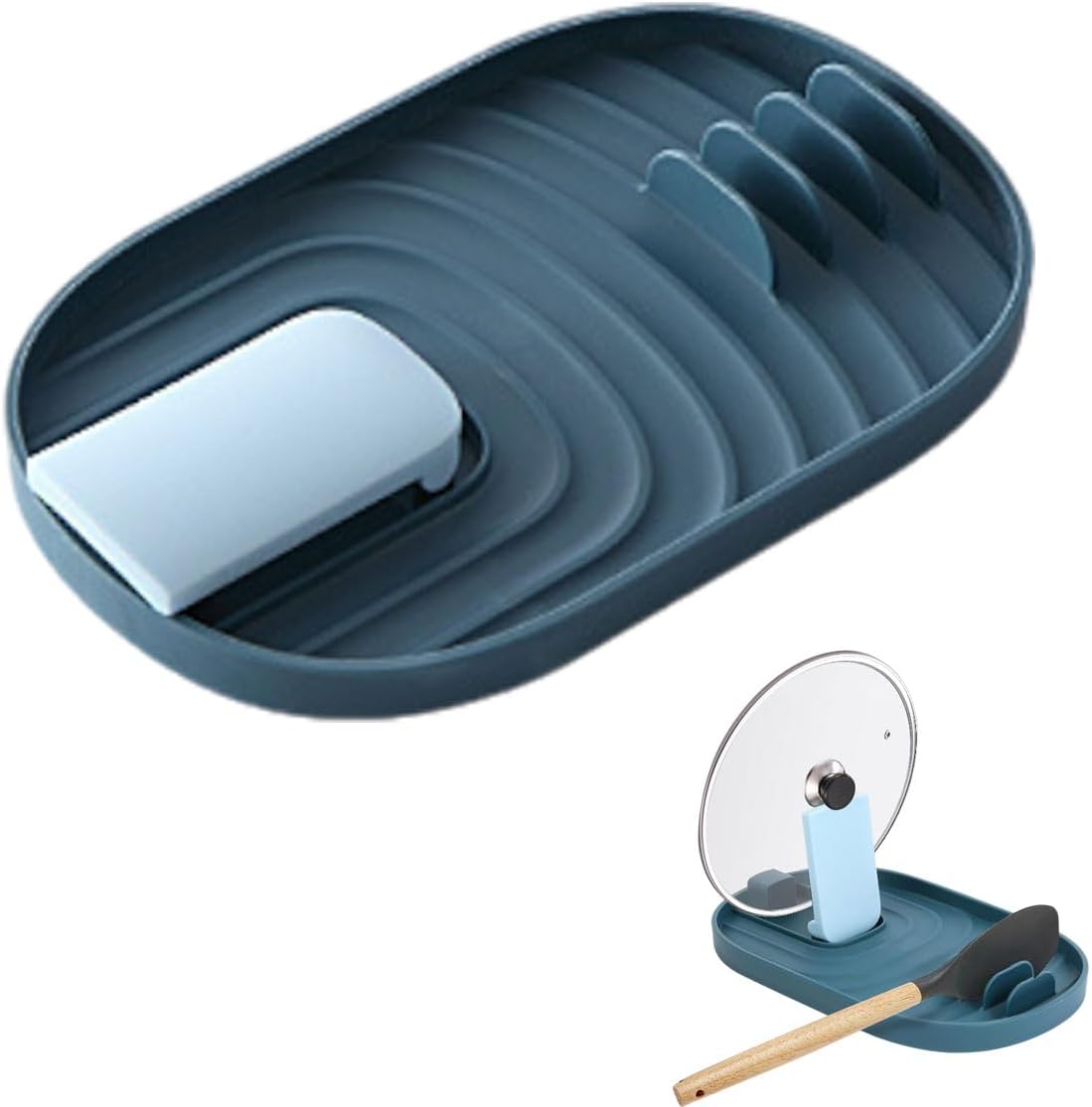 1-częściowy wielofunkcyjny uchwyt na przybory kuchenne - uchwyt na pokrywkę garnka i łyżkę, do pokrywek garnka i łyżek