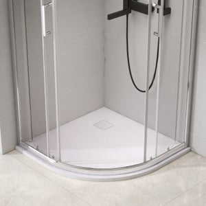EMKE Receveur de douche Semi-circulaire Antidérapant SMC receveur de douche, Blanc 80 x 80 cm