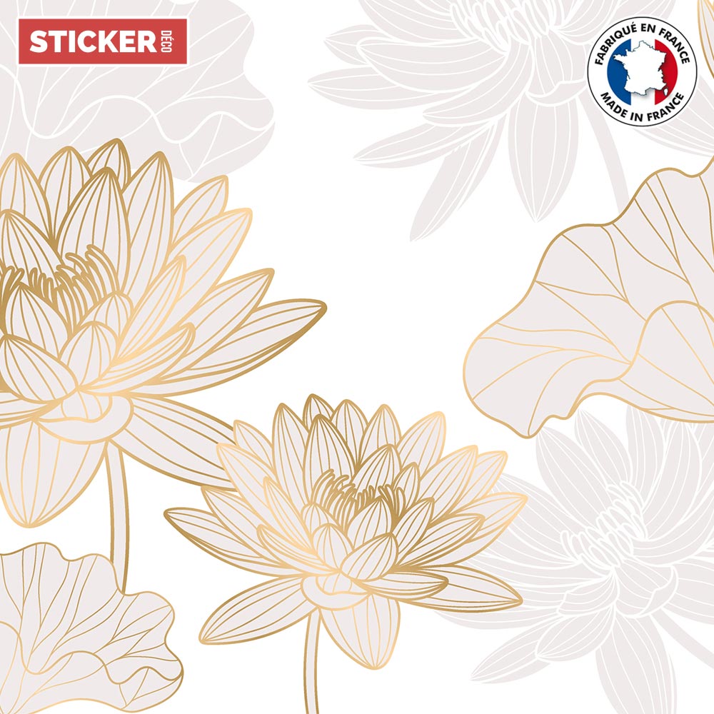 Crédence Adhésive Fleurs Dorées - 100 x 50 cm - 2
