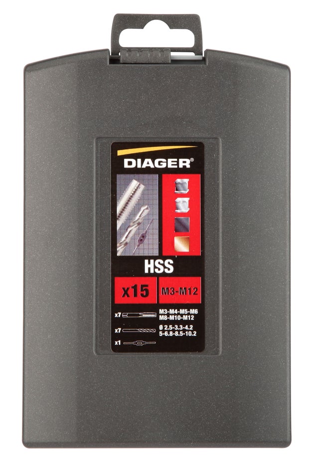 Coffret de 15 Tarauds & Forets métal HSS - 076E
