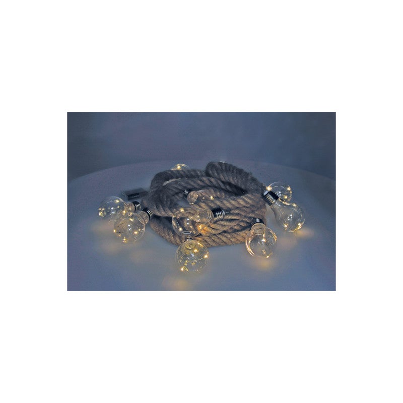 Guirlande en corde de jute EDM - style industriel - 10 ampoules LED - 2 m - 71209 - 2