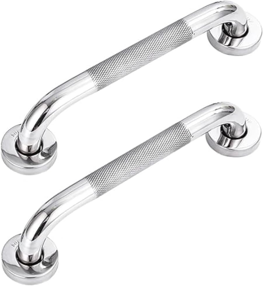 Uchwyty łazienkowe ze stali nierdzewnej 304 z uchwytami antypoślizgowymi do wanien i toalet (2 sztuki, 30 cm)