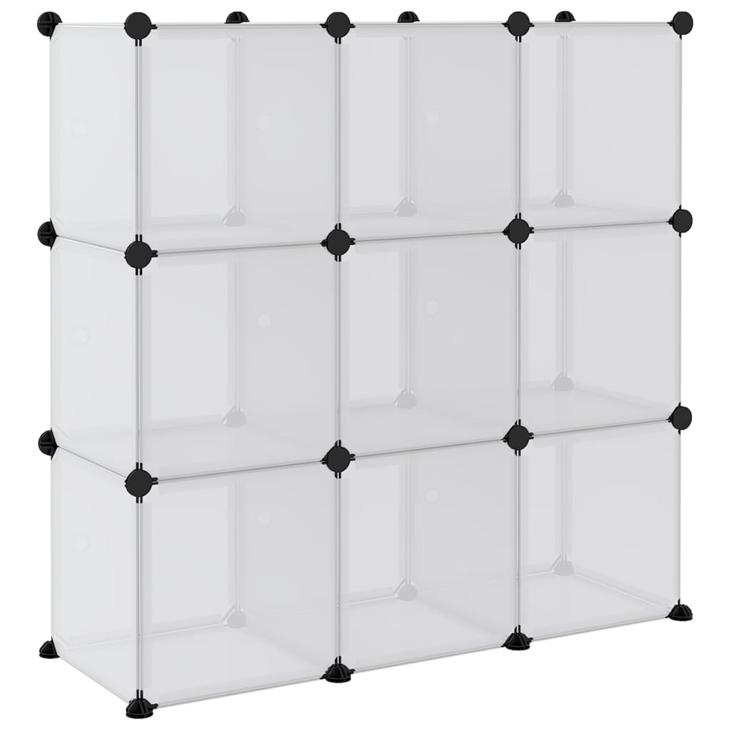 Maison Exclusive - Contenitore a Cubo con 9 Cubi e Ante Trasparente PP - 6