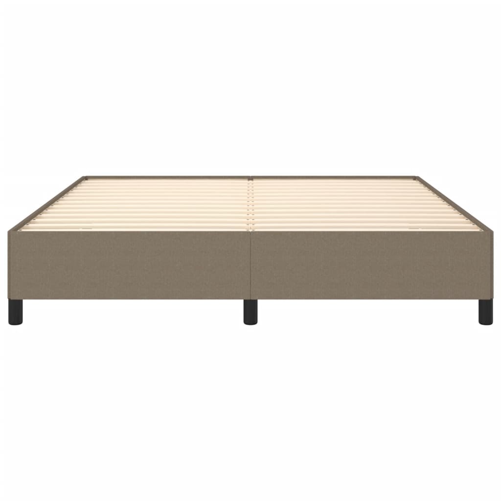 Cadre de lit sans matelas en tissu taupe pour la chambre, 160 × 200 cm - 5