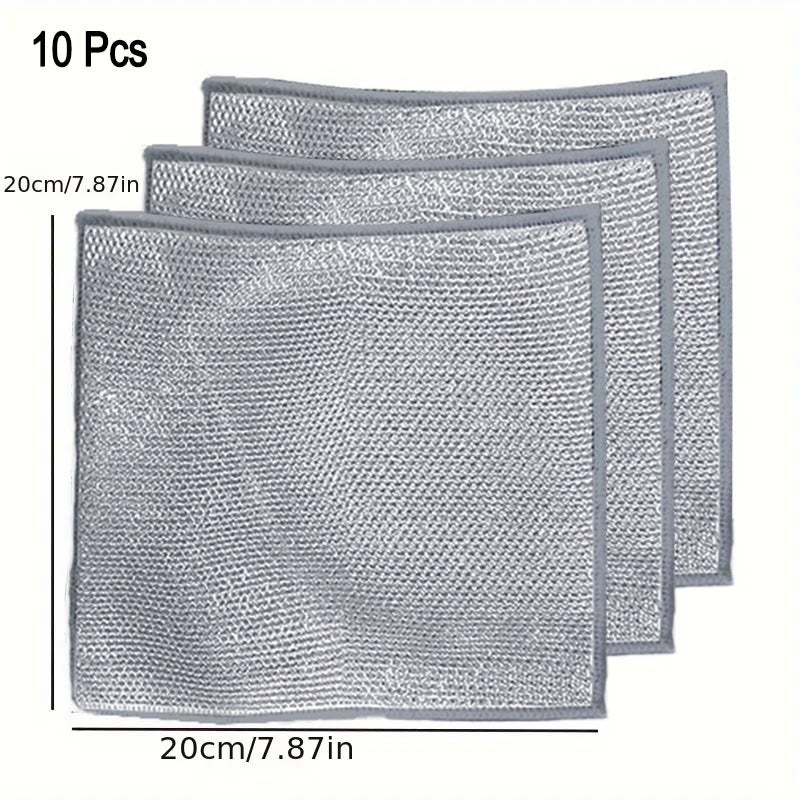 100 piezas de tela de limpieza milagrosa de alambre multipropósito, trapos de lavado de alambre de malla Mesh Microfibra Tabla para cocina - 2