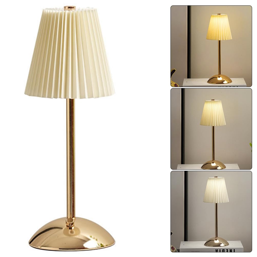 Lampada da tavolo da interno di oro in tessuto | Acquisti Online su