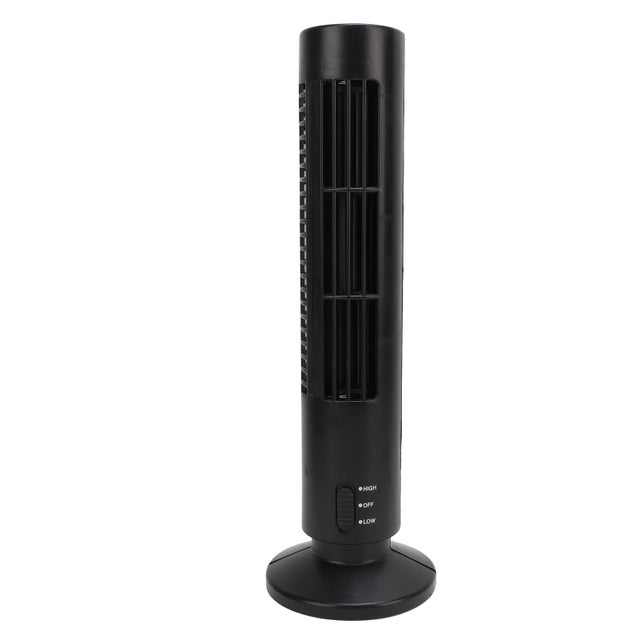 Intelligent Floor ventilateur noir silencieux 2 vitesses puissant sans pales Tower ventilateur pour maison chambre bureau pièce