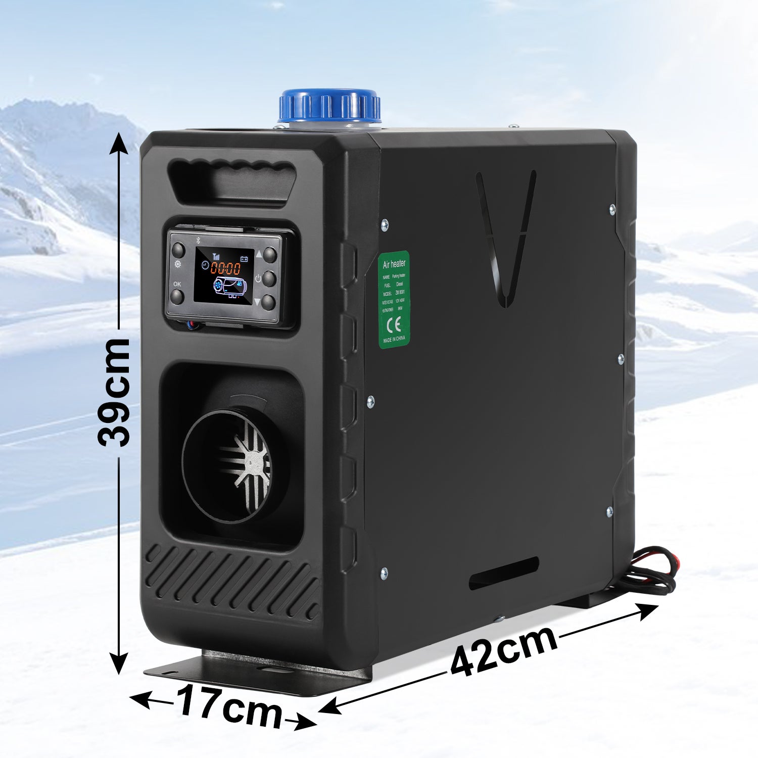 Chauffage diesel 12 V chauffage de stationnement chauffage à air diesel 8 kW avec écran LCD télécommande pour voiture camion bus Bluetooth APP Noir - 2