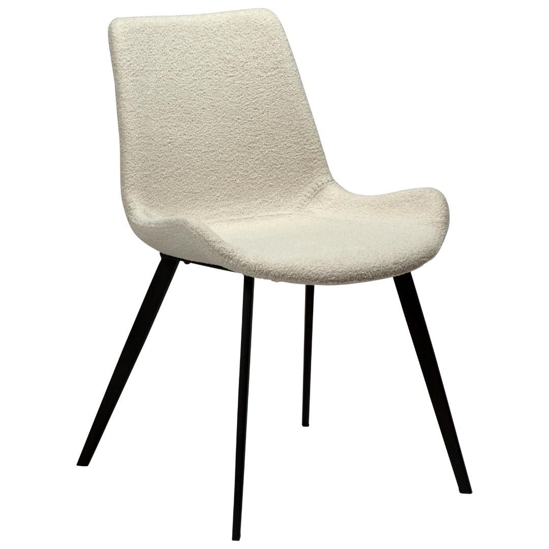 Hype Dan-Form krzesło stołowe bouclé biały.