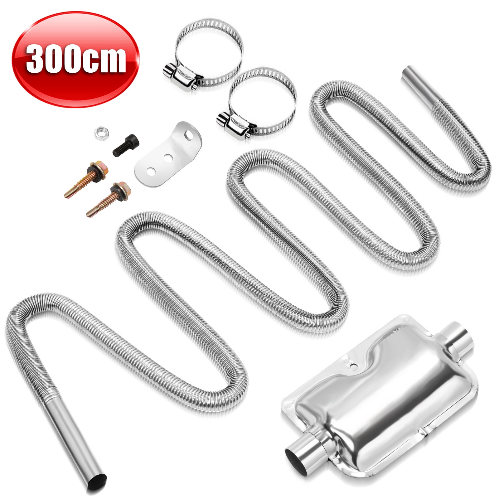 Kit Tubo Carburante Auto 2.5m 8mm - Acciaio Inox E Gomma Con Fascette, Resistente Al Caldo, Per Motori Marini, Camper, Roulotte - 4