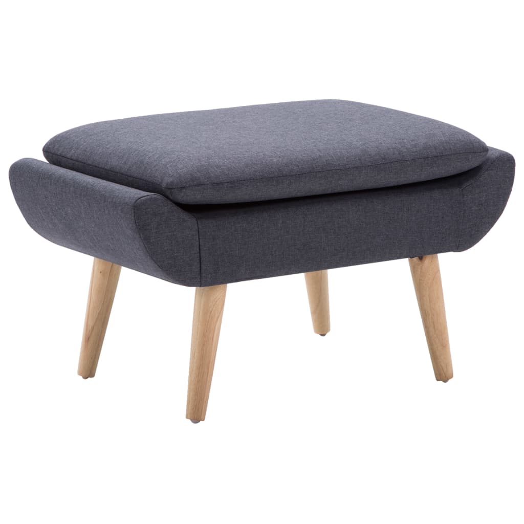 Repousa-pés estofado em tecido 73x43x42 cm cinza escuro - 2