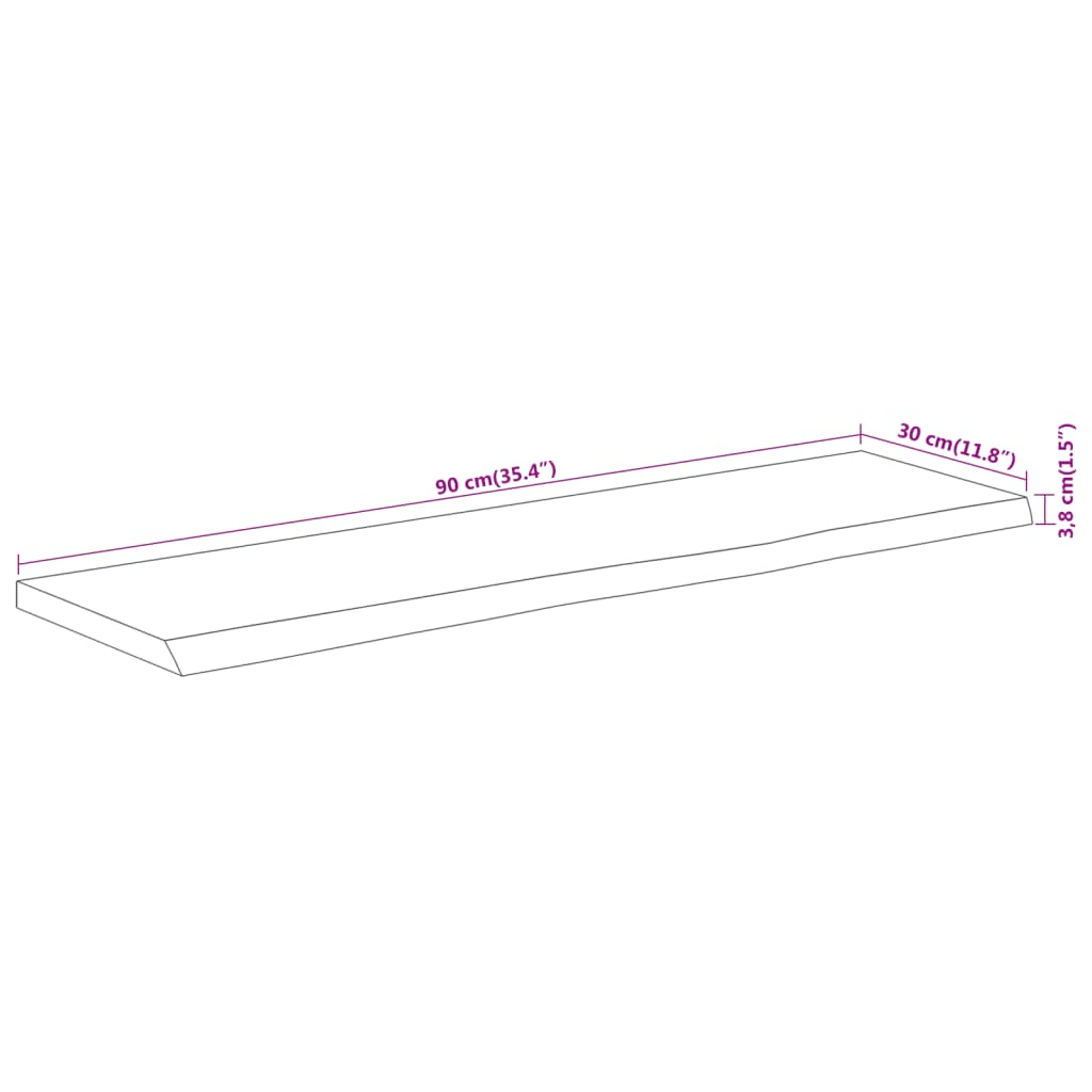 Étagère murale | Étagère flottante | Étagère suspendue rectangulaire massif acacia bordure assortie CFW769501 - 8