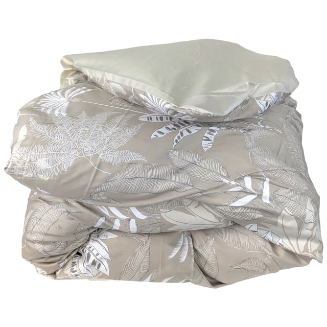 Housse de couette 260x240 cm satin de coton CAYENNE beige ficelle