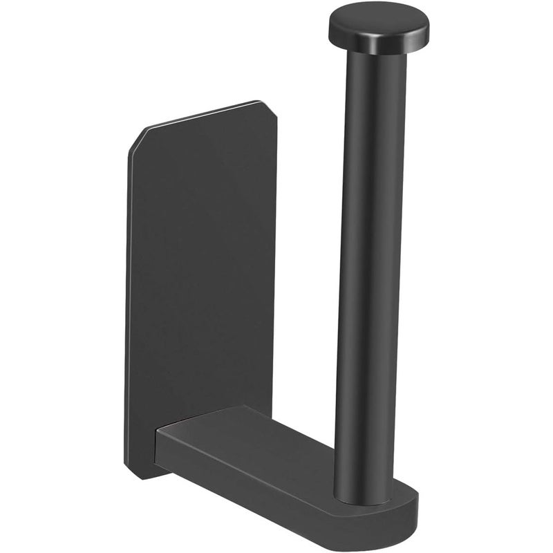 Uchwyt na papier toaletowy ze stali nierdzewnej, samoprzylepny, bez wiercenia, odpowiedni do łazienki, kuchni i toalety (czarny)