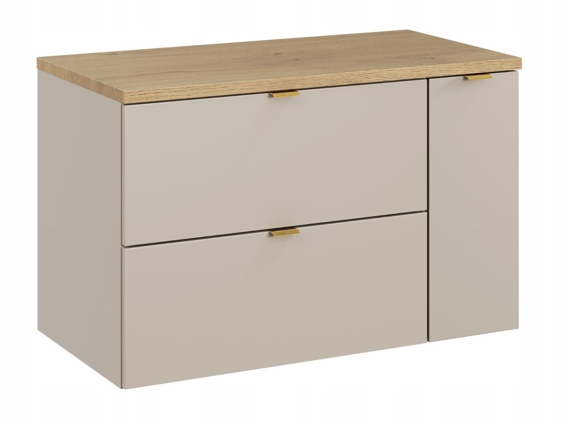 Szafka łazienkowa Dalia 80 cm kaszmir z blatem dab Cremona cargo