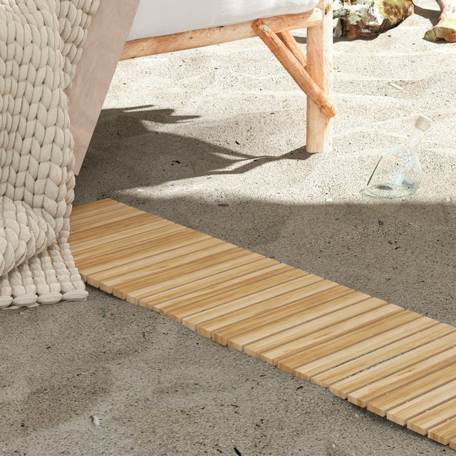 Camino de Jardín Outsunny Madera de Abeto Madera Natural 120x38x1 cm