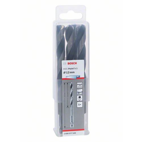 Bosch Professional Set di 5 punte da trapano a gambo esagonale PointTEQ (per metallo, Ø 12 mm, codolo esagonale da ¼», accessori per trapano a perc