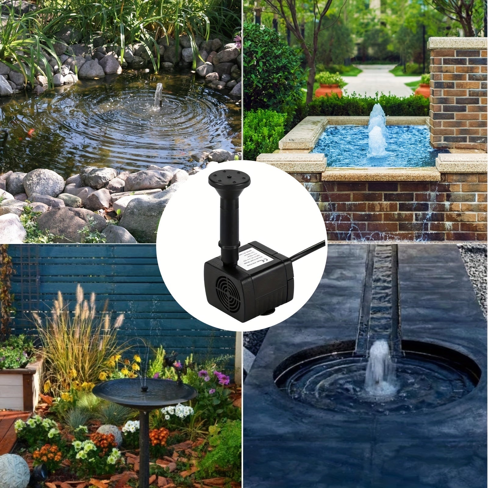 Pompe de fontaine à eau solaire d'extérieur, Kit de pompe de bassin de fontaine solaire avec piquet, pompe à eau de fontaine à énergie solaire, 1.5W - 9