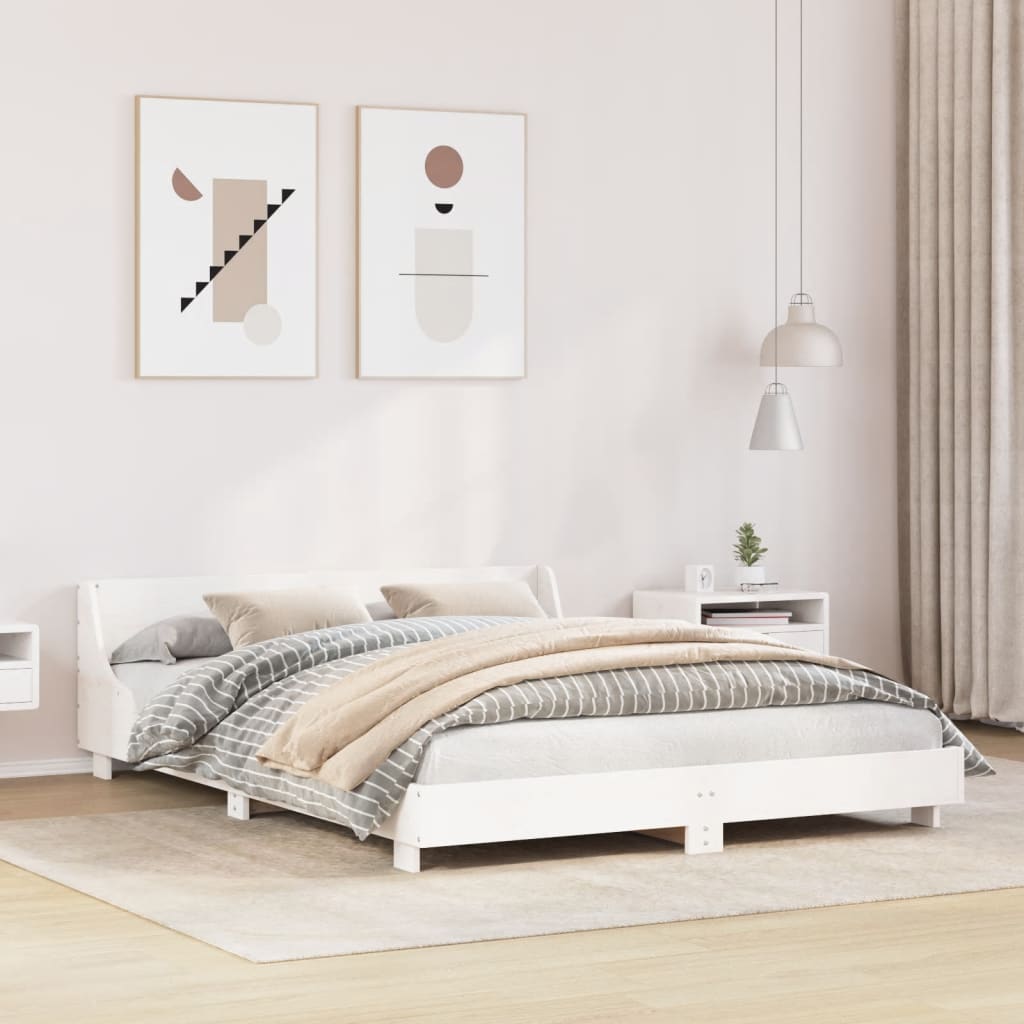 Cadre De Lit En Pin Massif 140x190 Cm – Literie Bois Brun