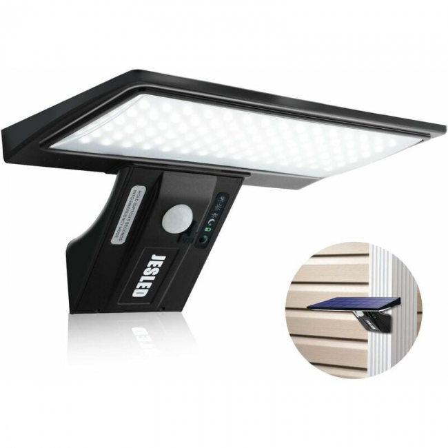 Lampa solarna zewnętrzna, 90 diod LED z czujnikiem ruchu, wodoodporna, ładowana przez USB