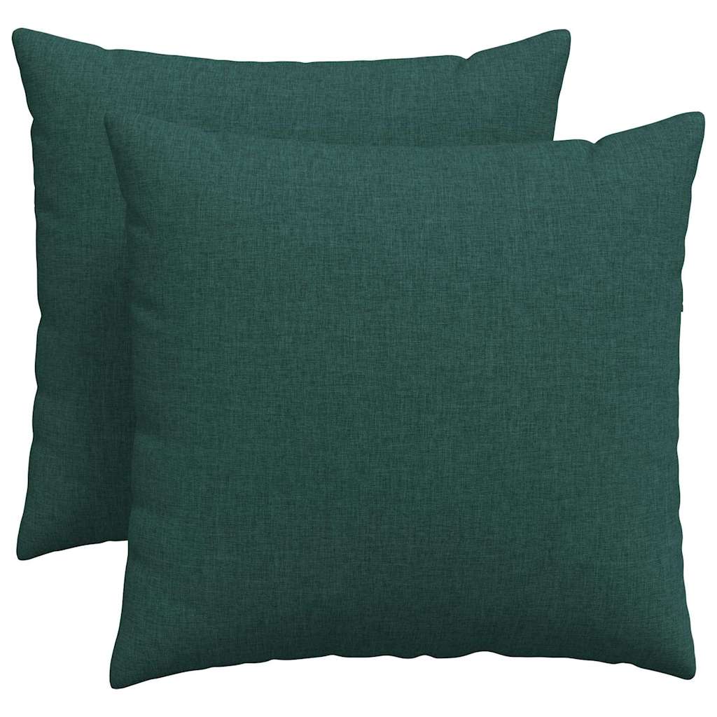 Coussins de canapé 2 pcs Vert foncé 50 x 50 cm tissu vidaXL - 2