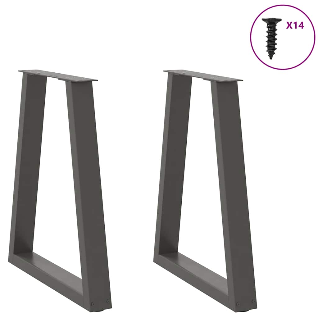 Pernas de mesa de centro em forma de V 2 unidades de aço antracite - COMFORTXL - 3