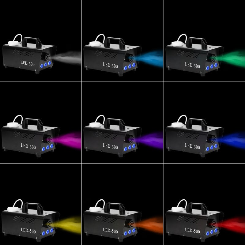 Machine à fumée de 500 watts avec 13 LED RVB (noir), facile à transporter pour les scènes, les mariages et les fêtes. - 4