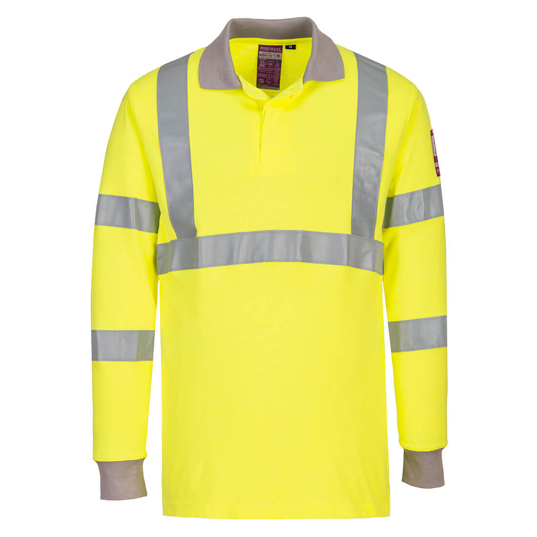 Polo de travail manches longues Haute visibilité antistatique Portwest modaflame Jaune S - 3