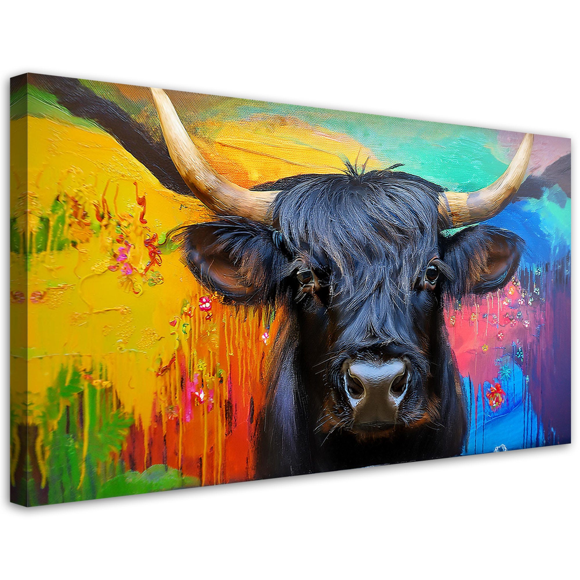 Feeby - Tableau sur Toile - Decoration Murale Peinture - Vache écossaise Animaux de race - 120x80 1partie - Chambre Toiles Intissé - Tableaux chambre à coucher - Decoration Chambre Feeby - Tableau sur Toile - Decoration Murale Peinture - Vache écossaise Animaux de race - 120x80 1partie - Chambre Toiles Intissé - Tableaux chambre à coucher - Decoration Chambre