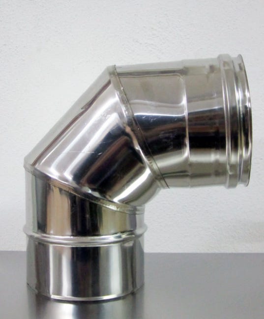 Curva 90° Acciaio Inox AISI 304 Per Canna Fumaria - Ø250mm, Spessore 0.5mm - Foto 6