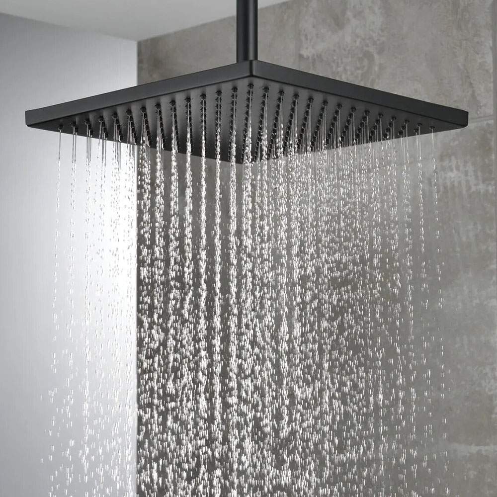 Kibath Columna De Ducha termostático cuadrada 83-120 cm acabado negro mate fabricado en latón - 6