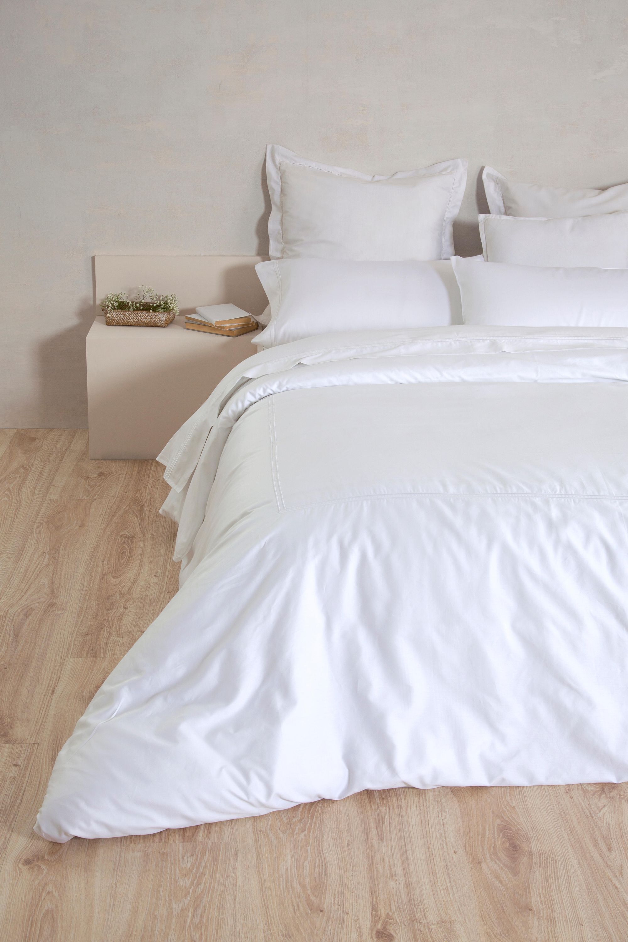 Housse de couette INSPIRE Bordón en coton égyptien 300 fils blanc pour lit de 135 cm - 4