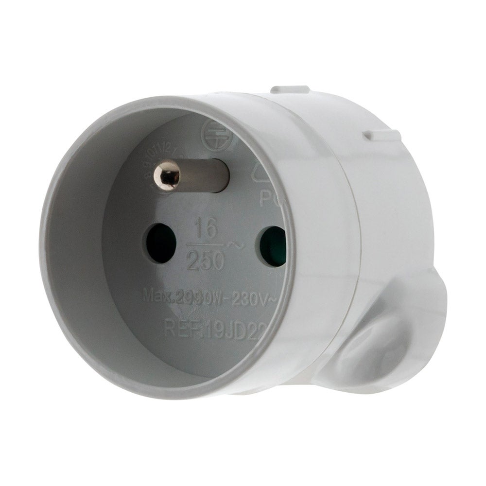 Adaptateur prise voyage France vers UK - prise mâle UK vers prise femelle FR - Blanc - Zenitech - 4