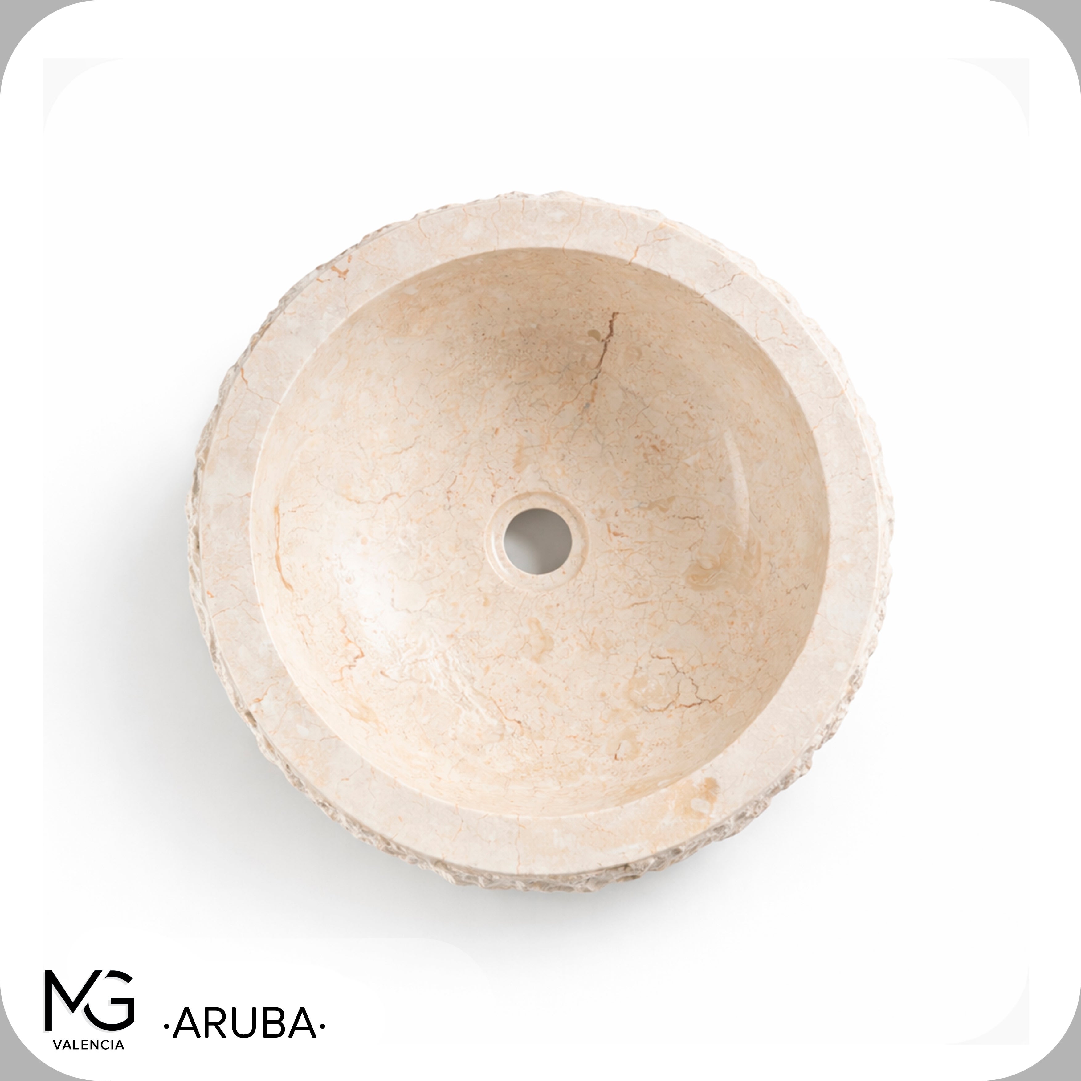 Vasque en marbre naturel | ARUBA | 40x40x15 cm - 3