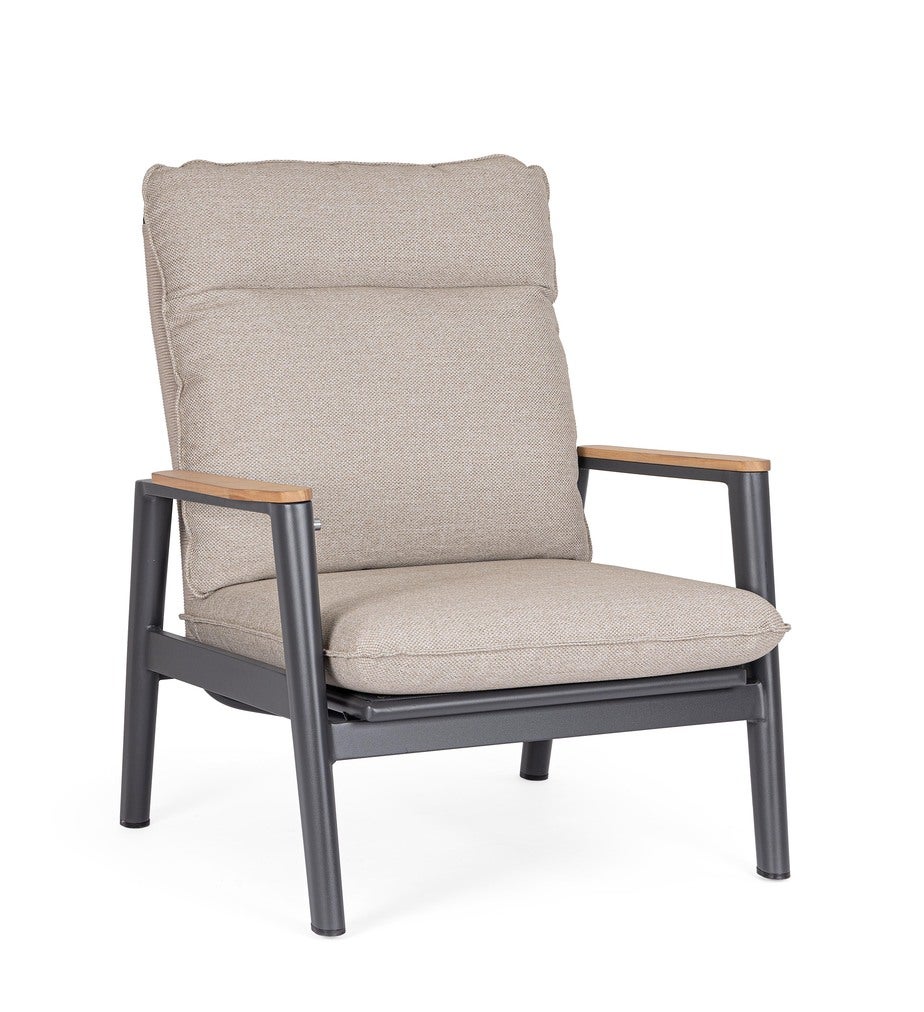 Sillón Reclinable de Aluminio y Teca 