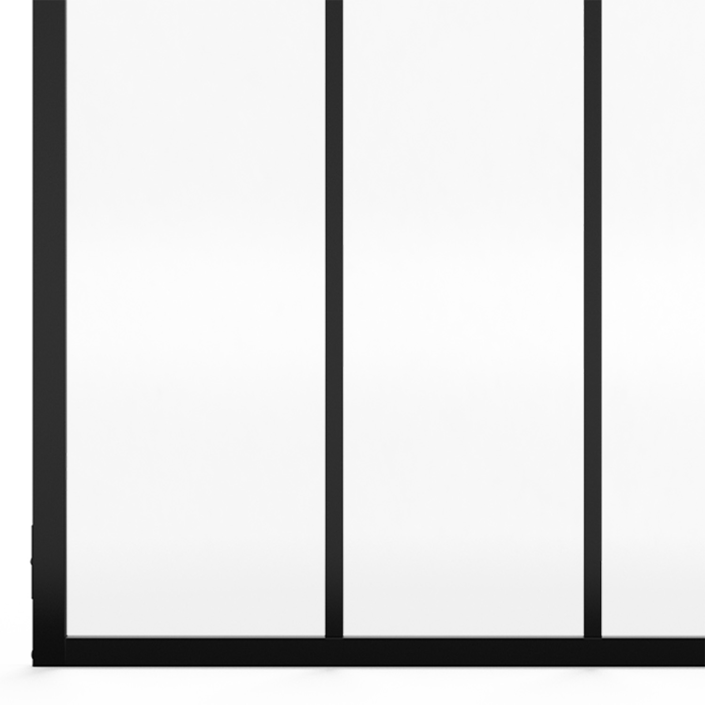 Verrière atelier 3 vitrages L. 93 x H. 108 cm en métal noir et verre trempé - 5