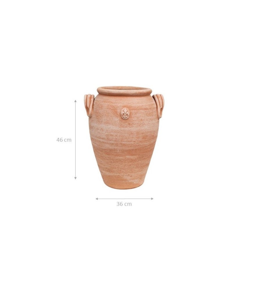 BISCOTTINI Porte-parapluie Amphore Terre Cuite Fait Main - Vase Extérieur Intérieur - Porte-parapluie de Jardin 36x34x46cm - 2