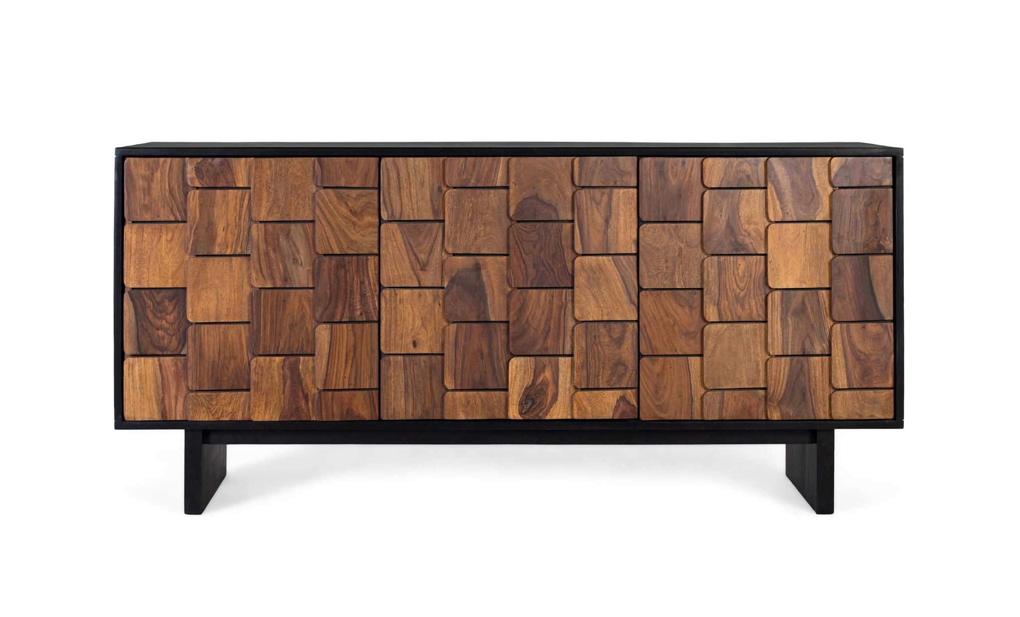 Komoda z drewna mango, rustykalny, etniczny, nowoczesny styl - 75x160x40 GYC