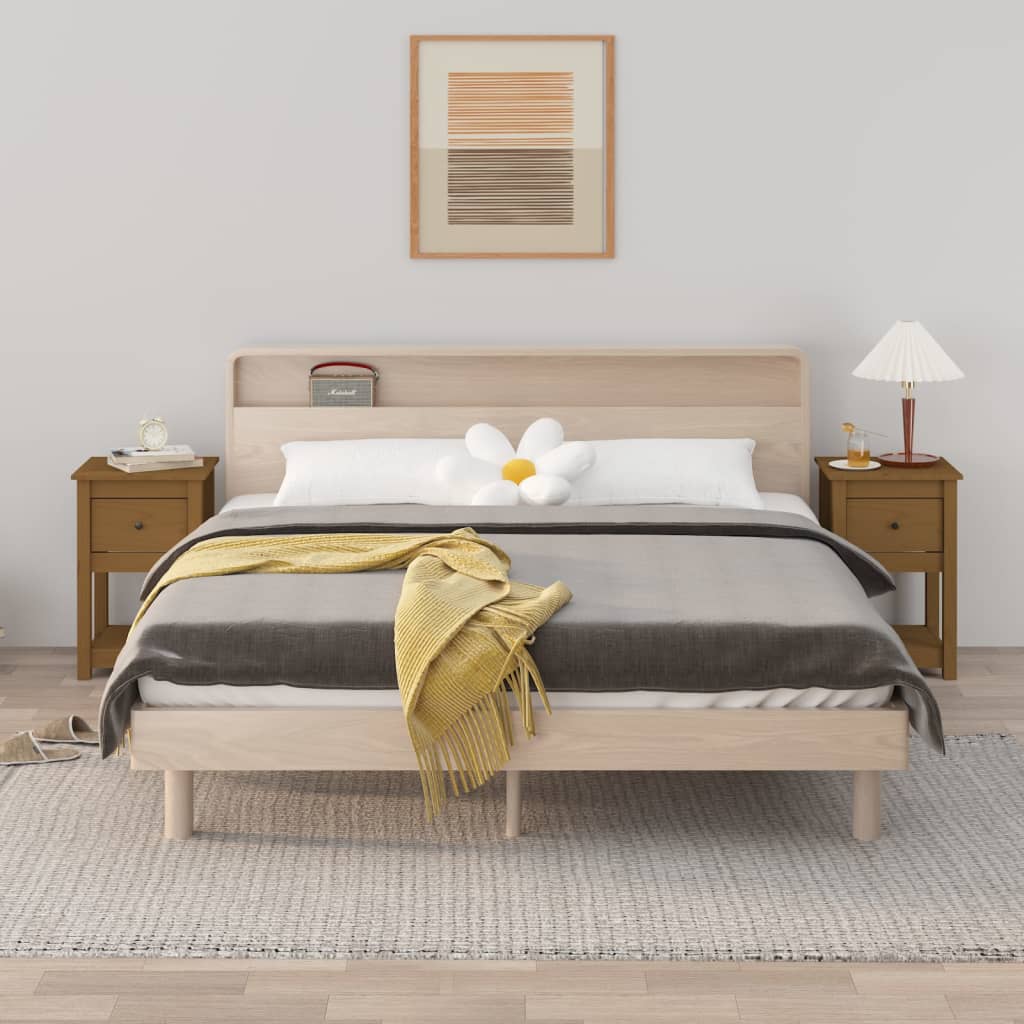 Comodino In Legno Massello Di Abete VidaXL - Con 2 Cassetti, Stile Rustico, 50x35x57 Cm - Foto 10