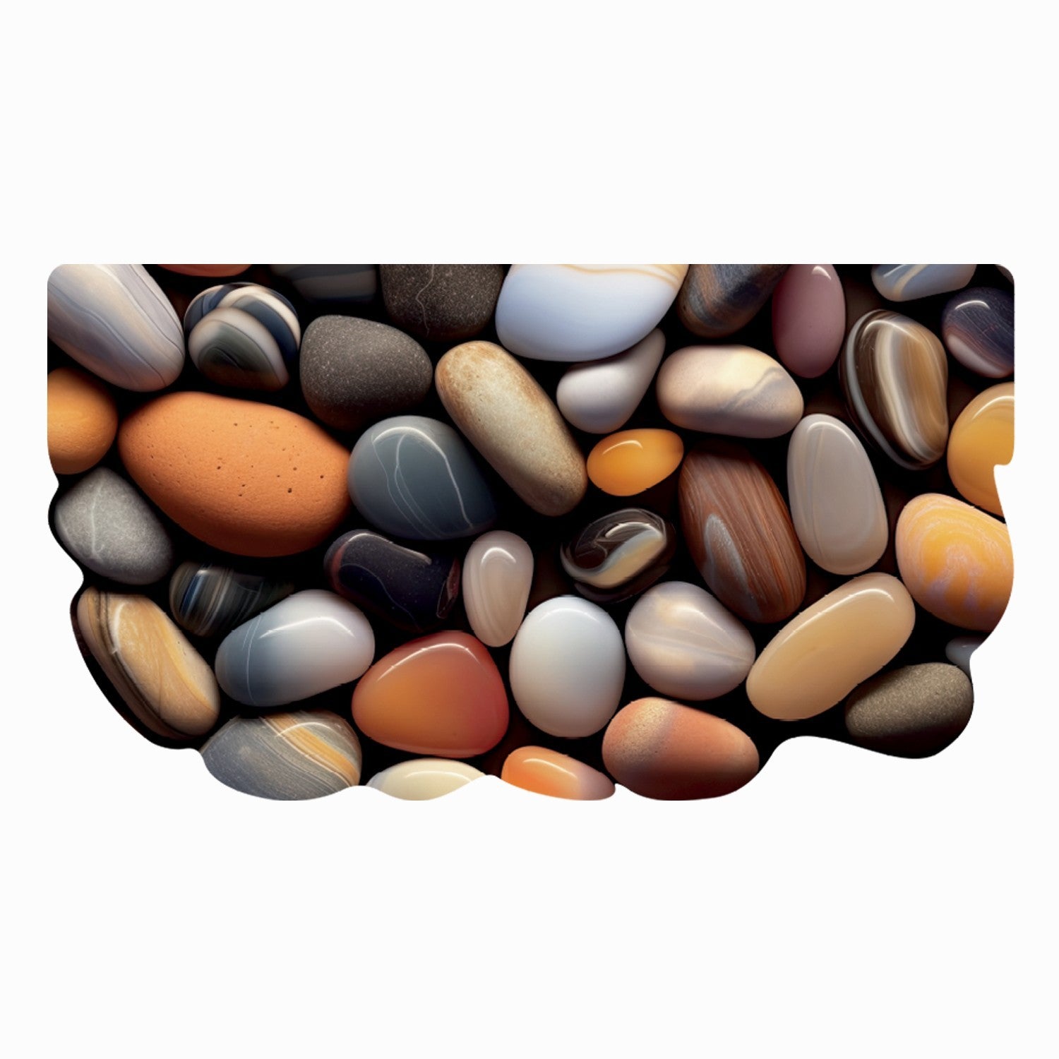 Dywan Kuchenny 50x90 cm Antypoślizgowa 100% Made in Italy Cyfrowy Wydruk Ukształtowany Le Forme Kolorowe Kamienie