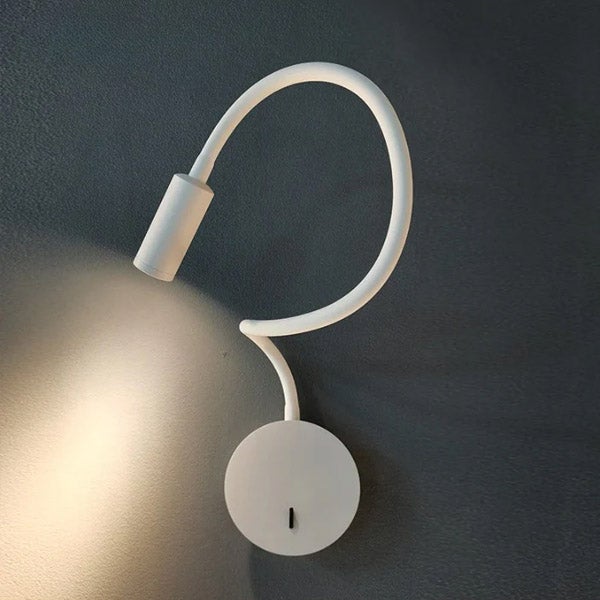 Lampa LED Ścienna z Portem USB - 3W, 3000K Delikatne Światło - Regulowany Kąt 360° - Idealna na Noc, Przy Łóżku, Dekoracja Ścienna