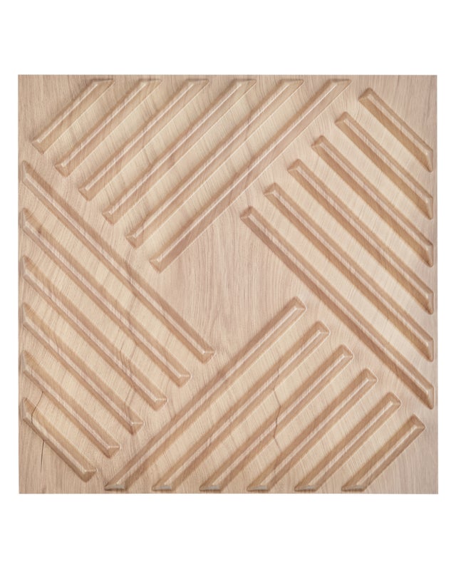 Zestaw 12 paneli ściennych 3D z listwami 50x50cm 2,97m² PVC Jasne drewno VEVOR