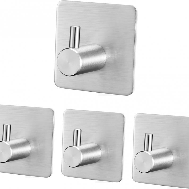 Pusty cylindryczny 15 Cent szczotkowany 4 sztuki samoprzylepny hak ścienny, samoprzylepne haki ścienne łazienka kuchnia, samoprzylepny hak ścienny wy