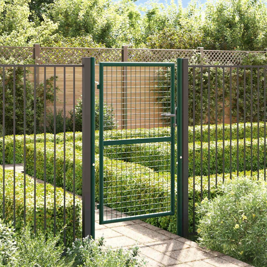 Vidaxl Puerta De Valla De Acero 100 X 150 Cm Verde , Leroy Merlin
