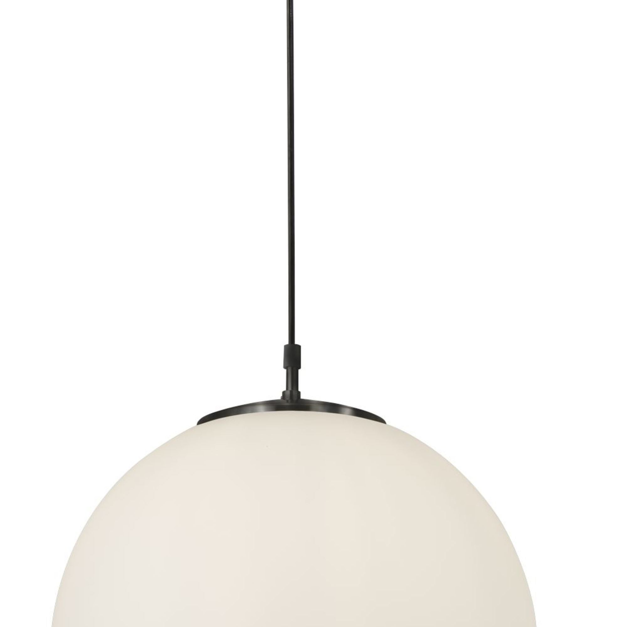 Atom Suspension métal noir et verre opale blanc Diam 40cm Haut 120cm E27 60w - 2