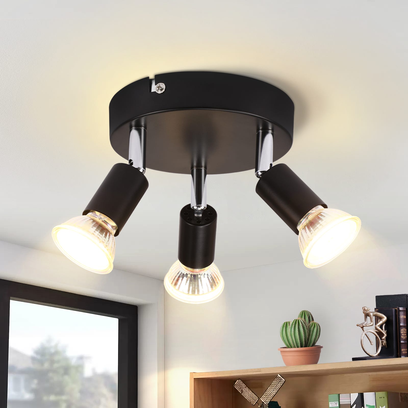 CandLuc Faretti Led Soffitto Orientabili, GU10 Lampada Faretti da Soffitto 3 Luce, Moderna Nero Lampadario Faretti Interno per Cucina, Soggiorno, Camera da Letto, Lampadina Non Inclusa CandLuc Faretti Led Soffitto Orientabili, GU10 Lampada Faretti da Soffitto 3 Luce, Moderna Nero Lampadario Faretti Interno per Cucina, Soggiorno, Camera da Letto, Lampadina Non Inclusa