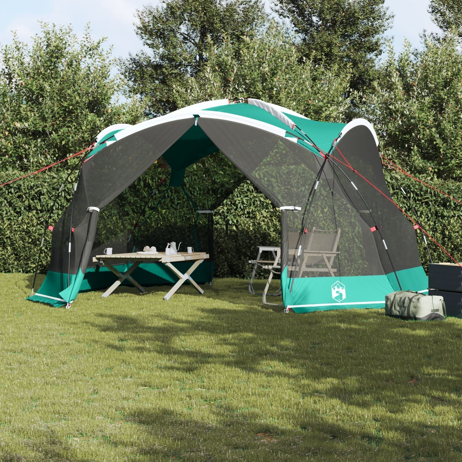 Namioty z dachem morska zieleń 434 x 434 x 230 cm Poliester