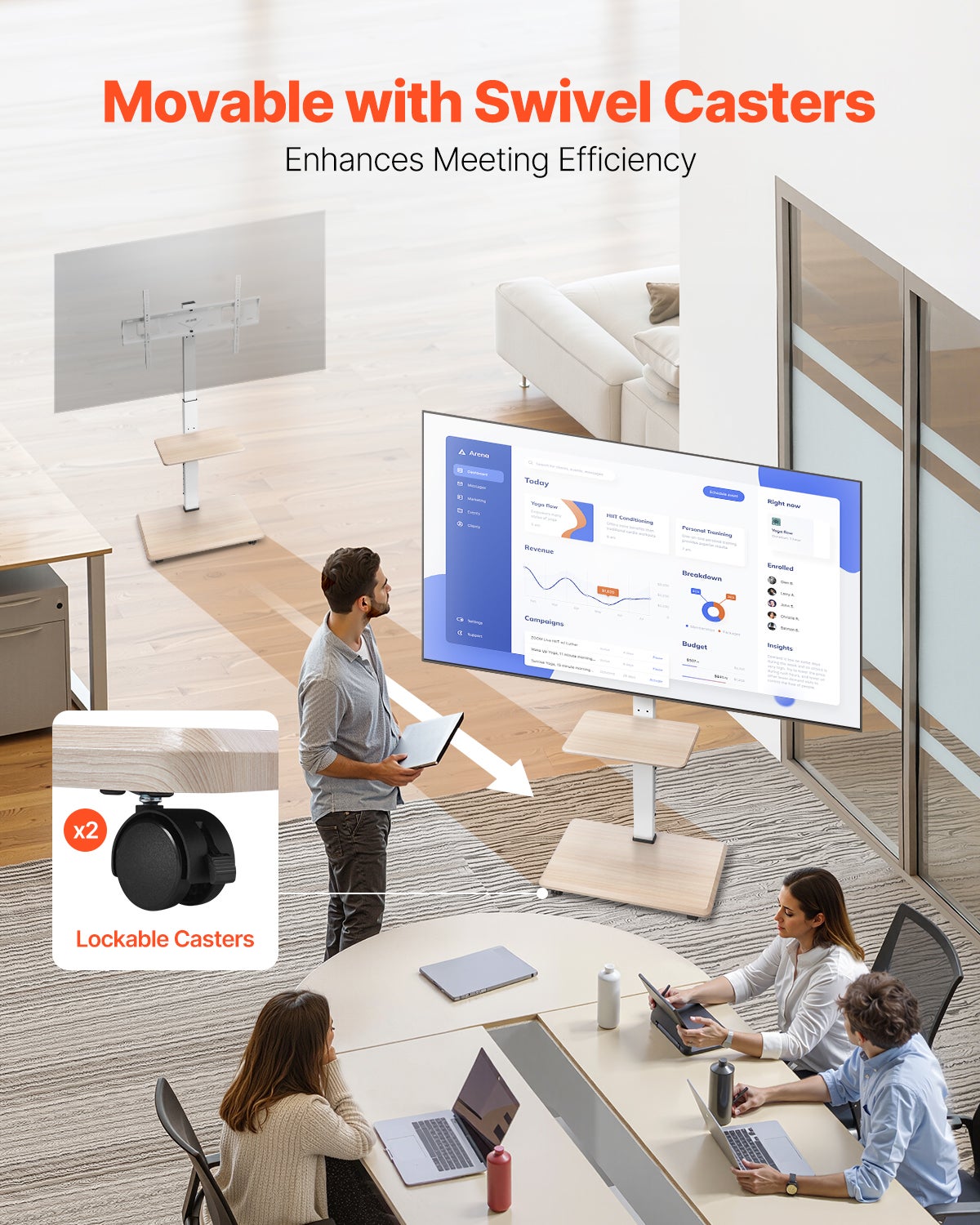 mobile TV con ruote,VEVOR per schermi da 32 a 70