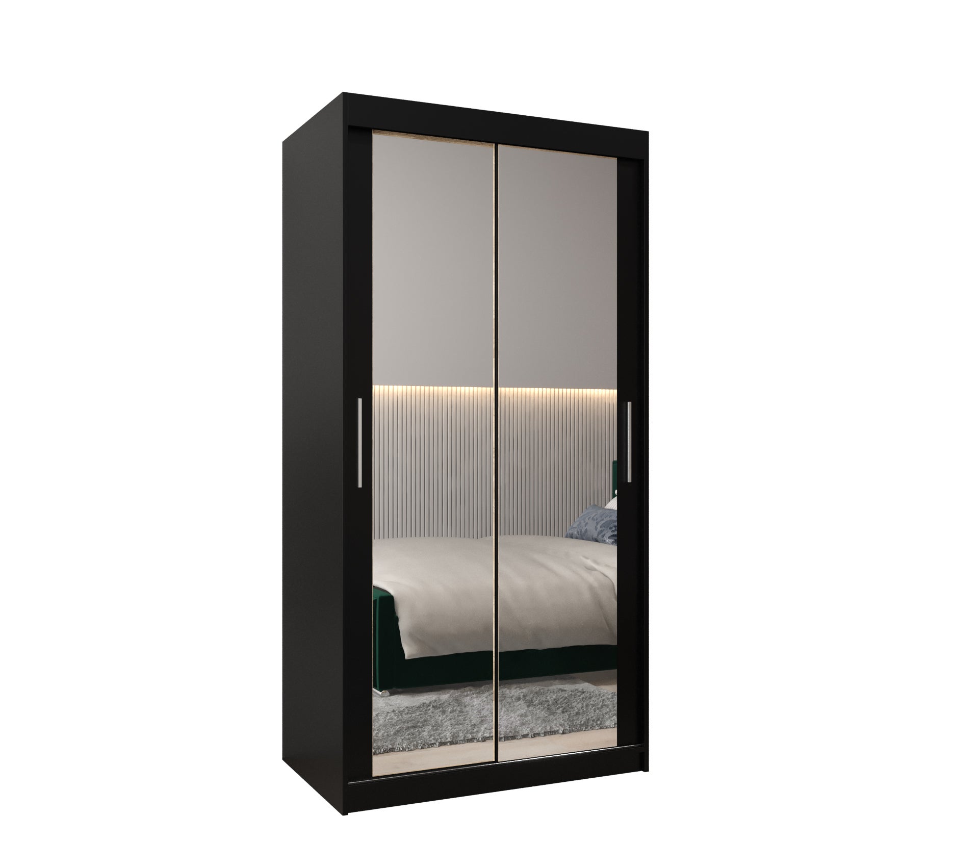 Szafa przesuwna garderoba TOKYO 3 100 x 62 x 200 cm Czarny + Czarny - Abiks Meble