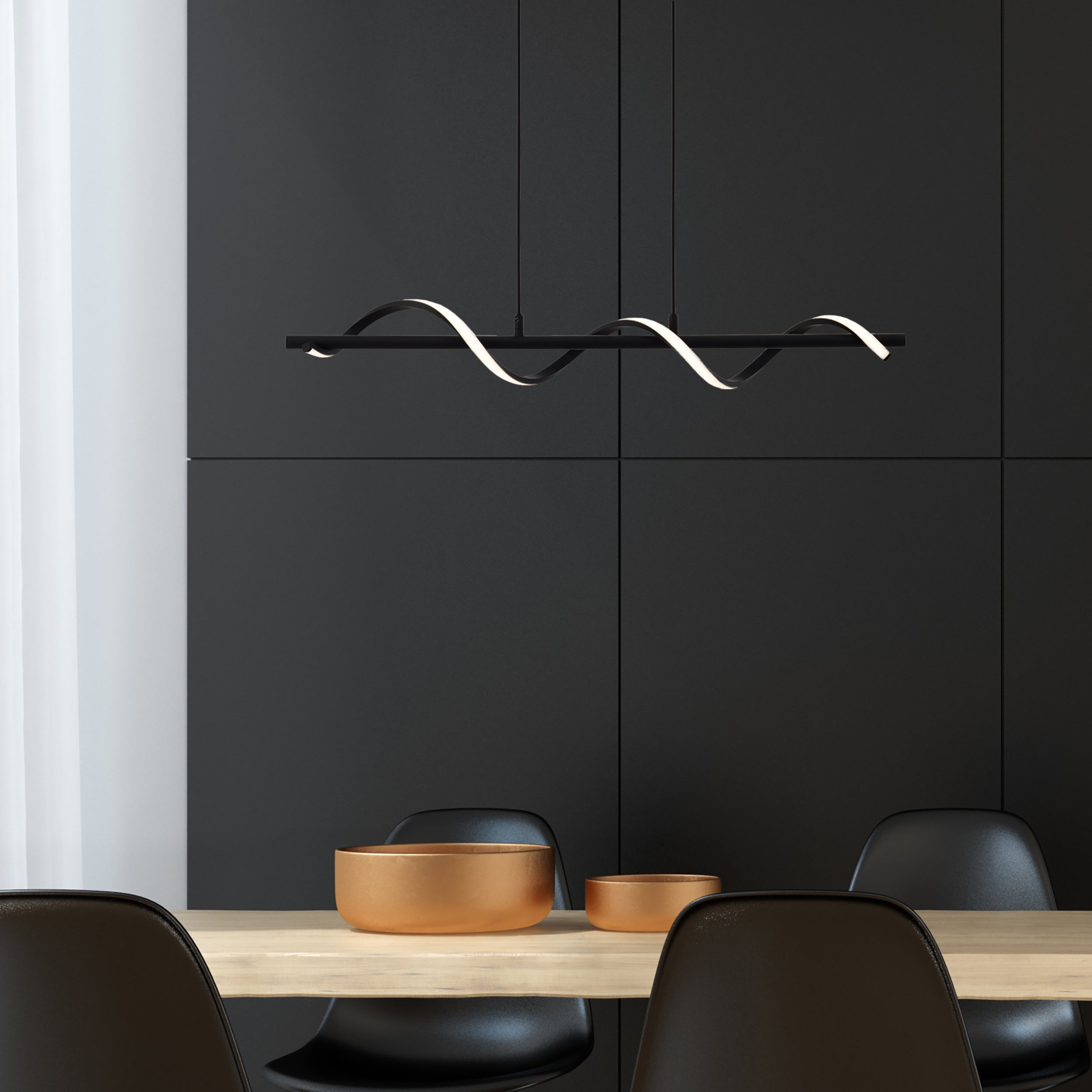 Lampa wisząca LED Brilliant Lamp Eunice, matowa czerń, zintegrowana dioda LED 22 W - 6